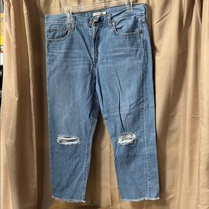 Levi's Straight Leg Blue Distressed Jeans